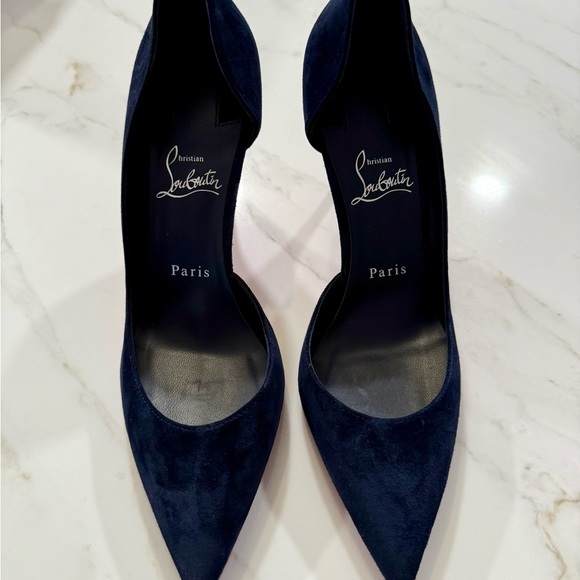 Christian Louboutin Dark Blue Suede Heels - Picture 11 of 11